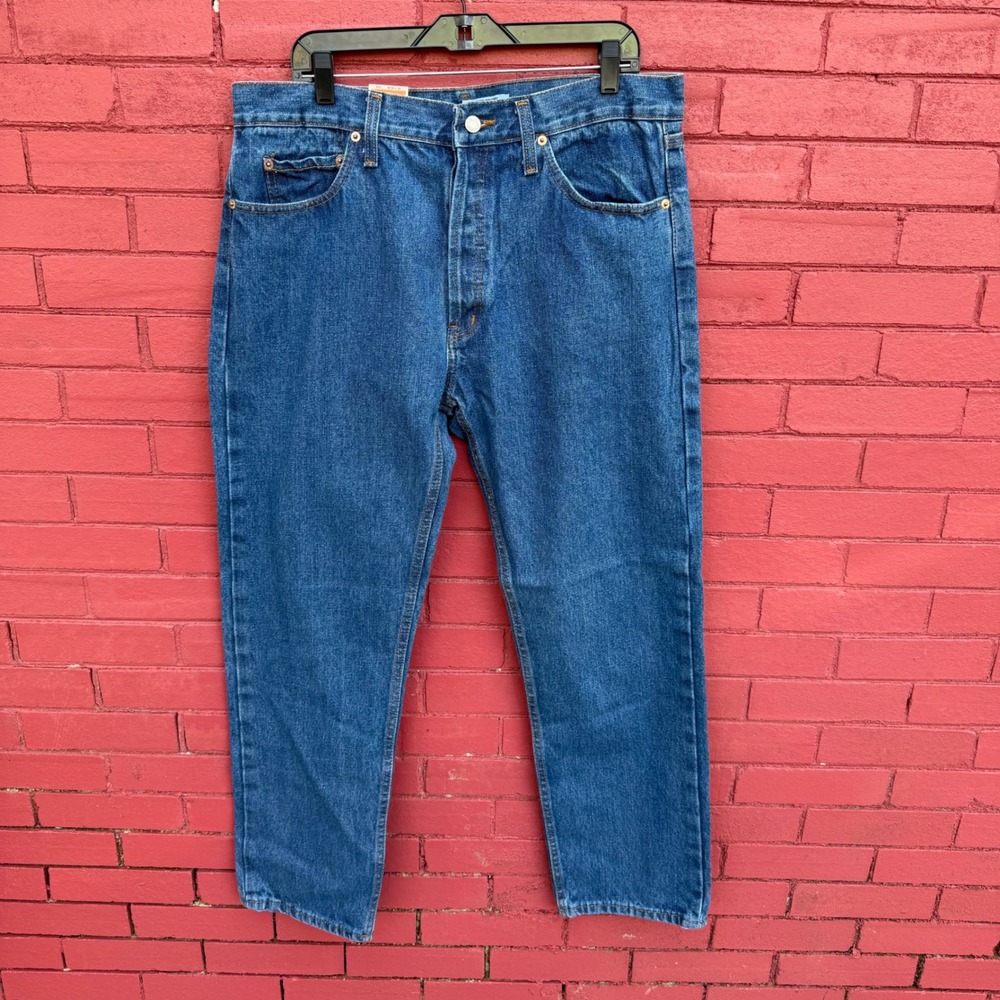 NWT Levis 501 Original Fit‎ Button Fly Straight Leg Jeans Mens 36x30 Blue Denim